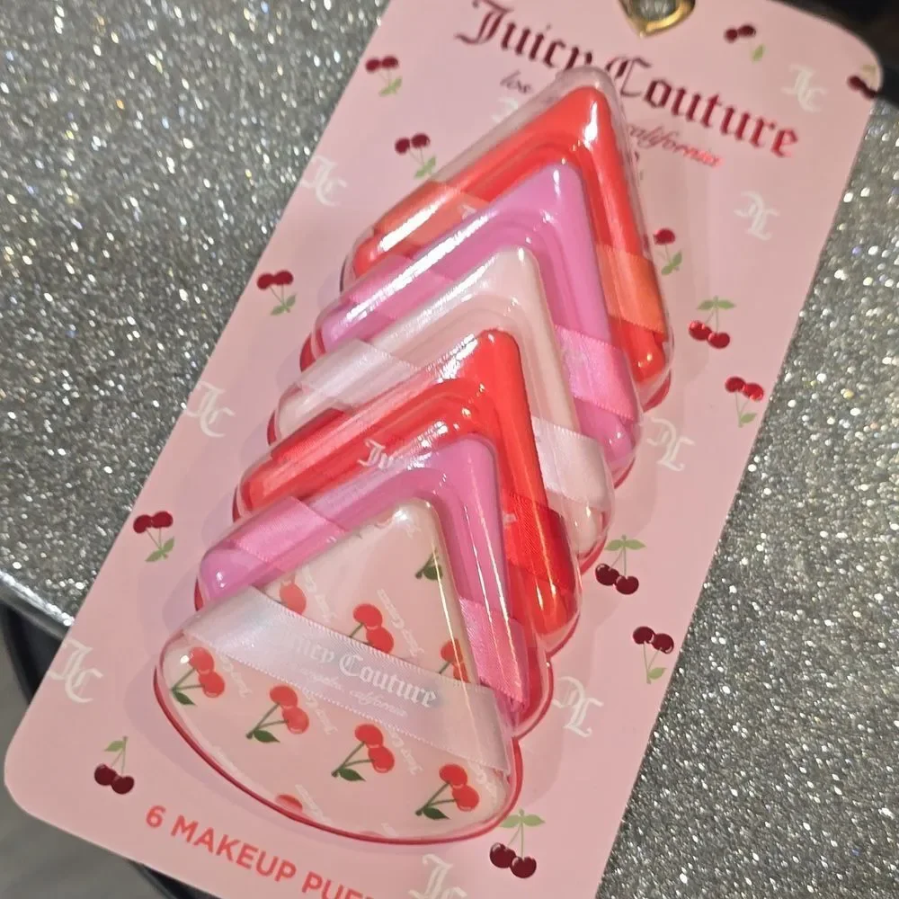 Juicy‎ Couture 6-PK Cherry Print/Solid Makeup Puffs